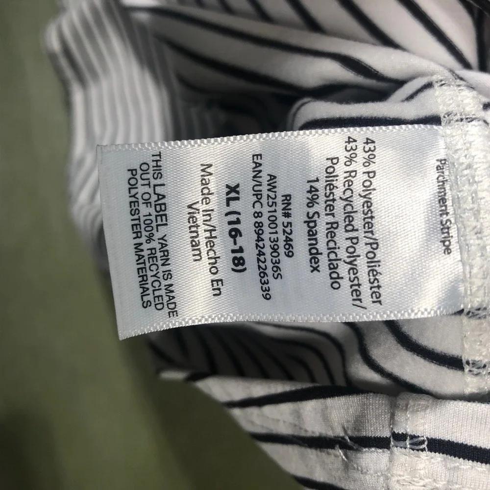 Athletic Works Active Dress Women XL White Black Striped Racerback Summer - Picture 3 of 15